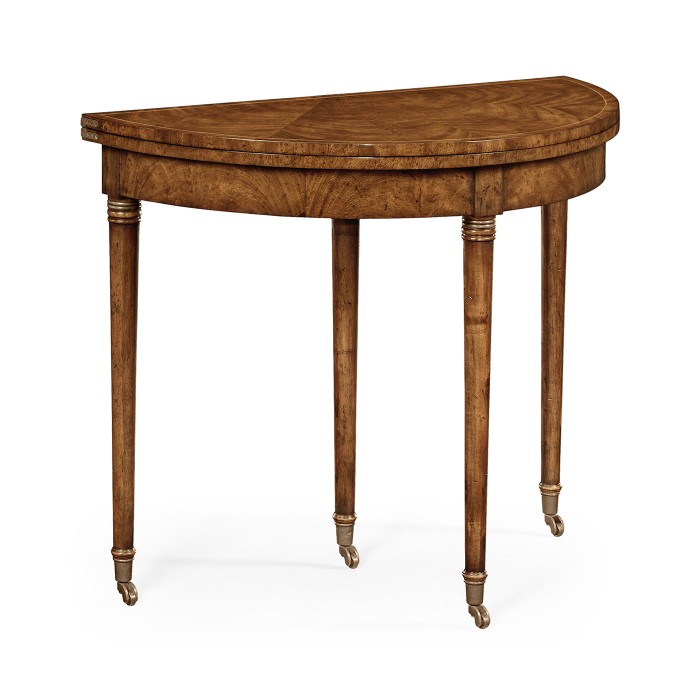 Walnut Flip-Top Demilune Breakfast Table 36