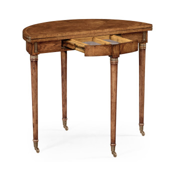 Walnut Flip-Top Demilune Breakfast Table 36