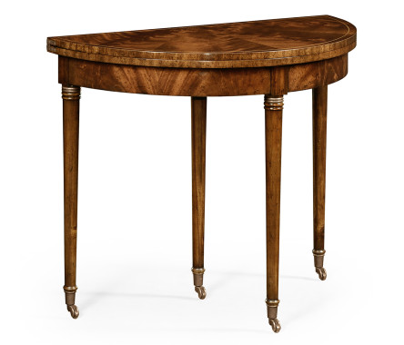 Mahogany Flip-Top Demilune Breakfast Table