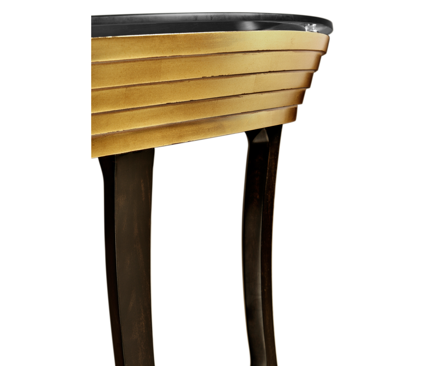 Stepped Gilded Oval Side Table