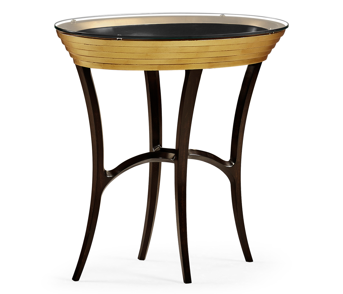 Stepped Gilded Oval Side Table