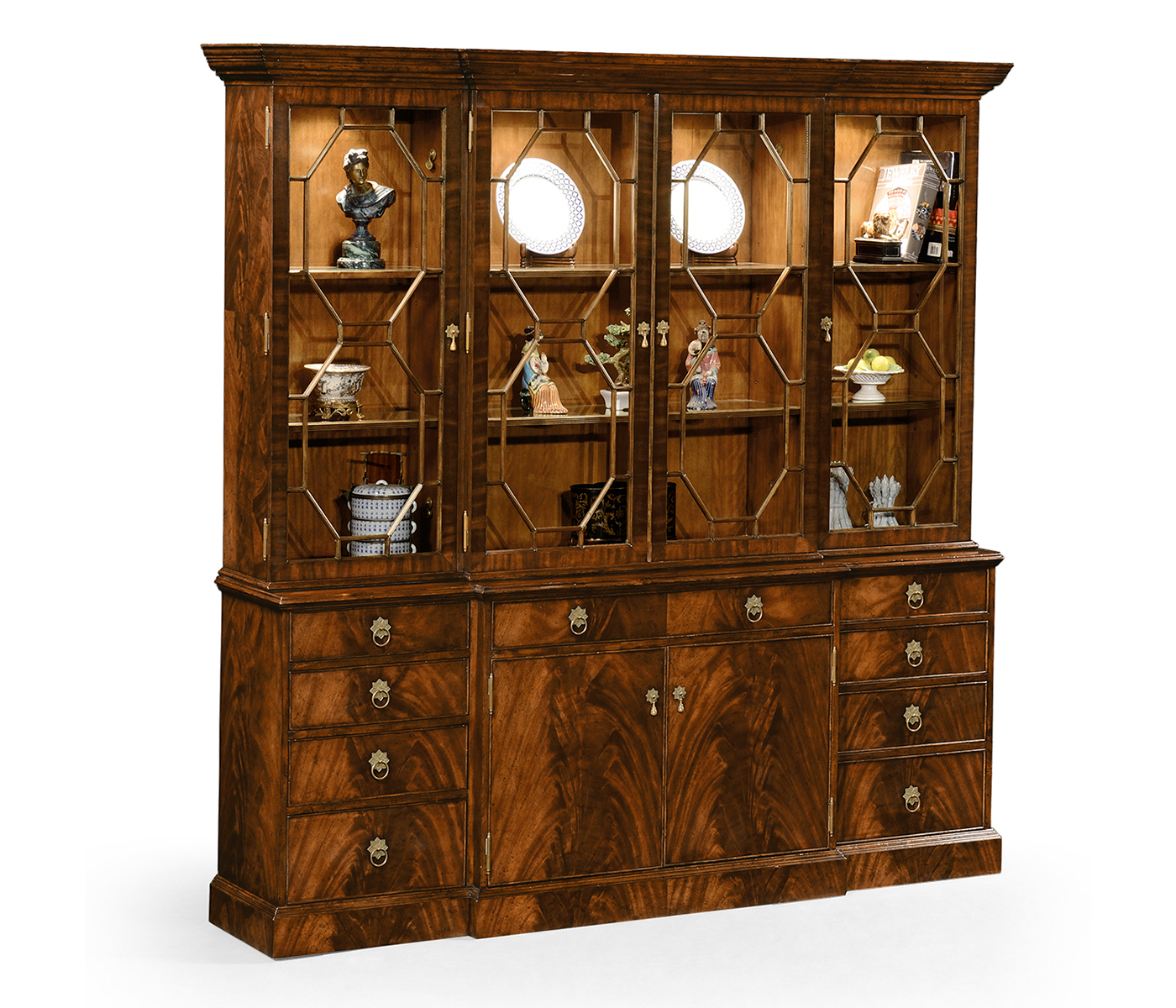 Buckingham Triple Mahogany Display Cabinet