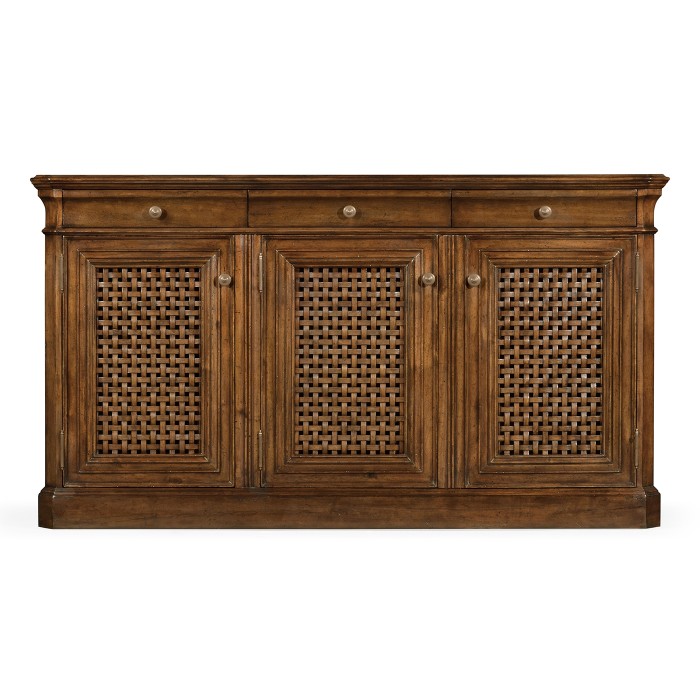 Walnut sideboard with lattice doors