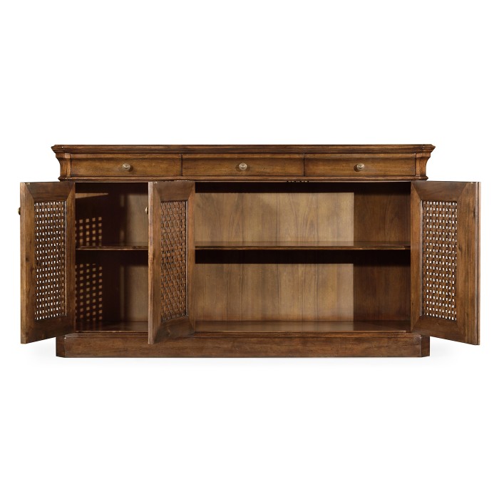 Walnut sideboard with lattice doors
