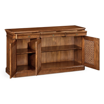 Walnut sideboard with lattice doors
