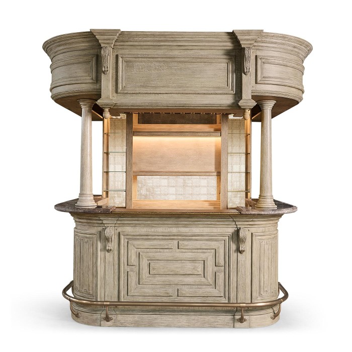 Complete Linenfold Grey Oak Home Bar