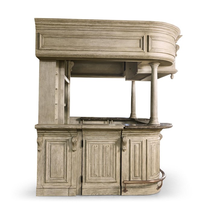 Complete Linenfold Grey Oak Home Bar