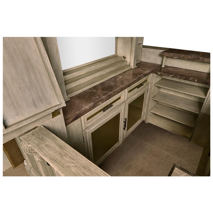 Complete Linenfold Grey Oak Home Bar