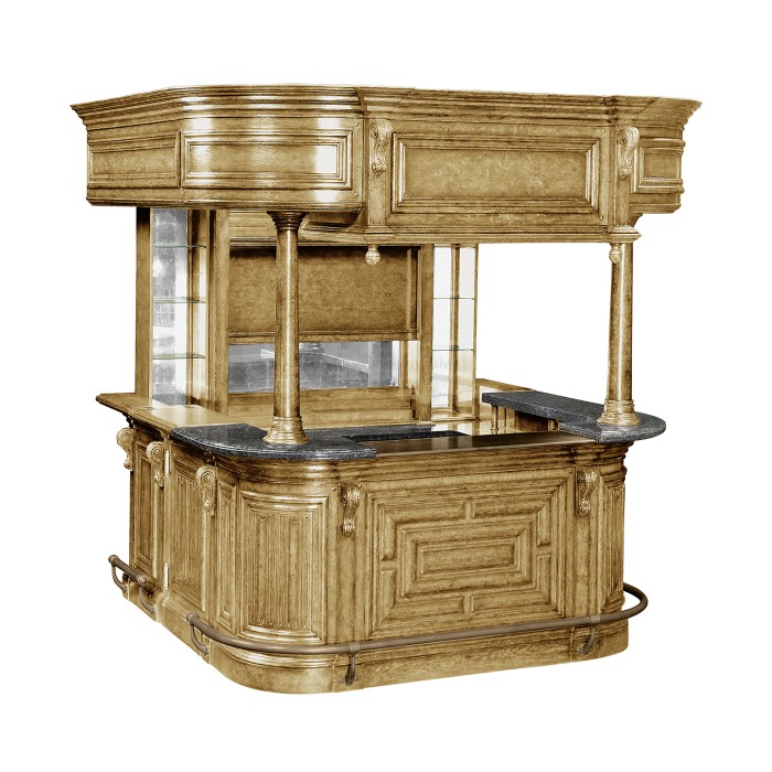 Complete Linenfold Natural Oak Home Bar