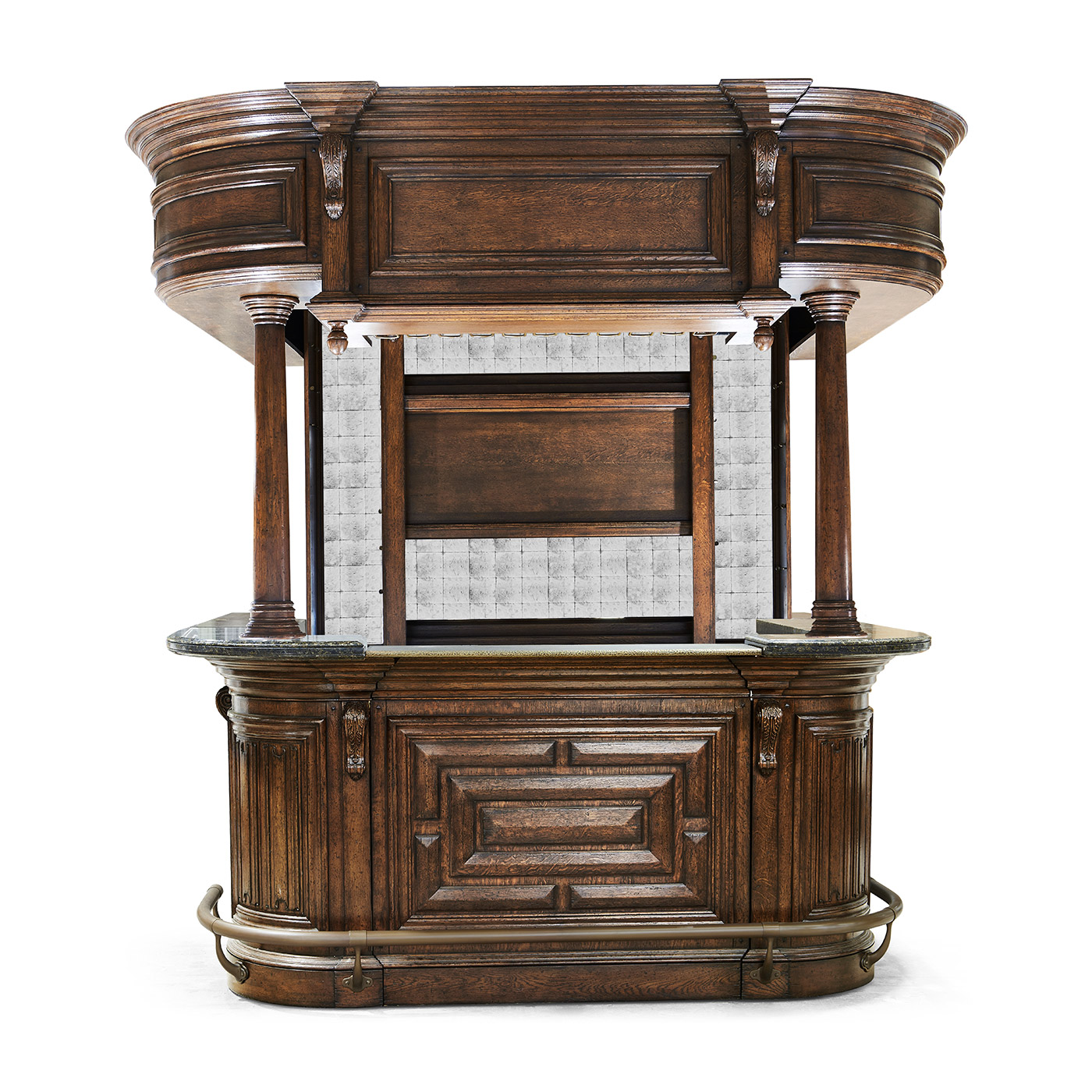 Complete Linenfold Dark Oak Home Bar