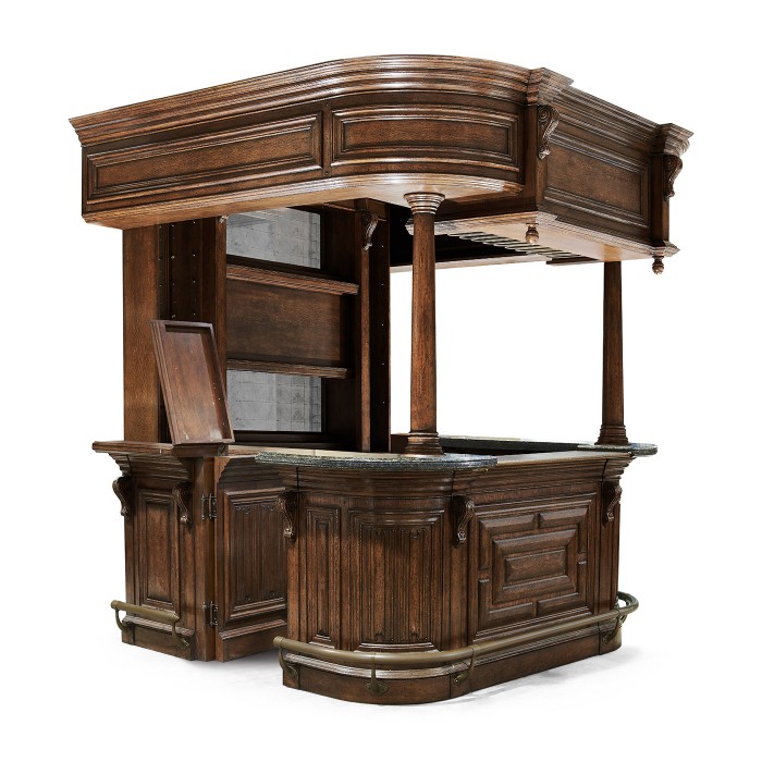 Complete Linenfold Dark Oak Home Bar