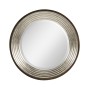 Contemporary Circular Silver Espresso Recessed Mirror