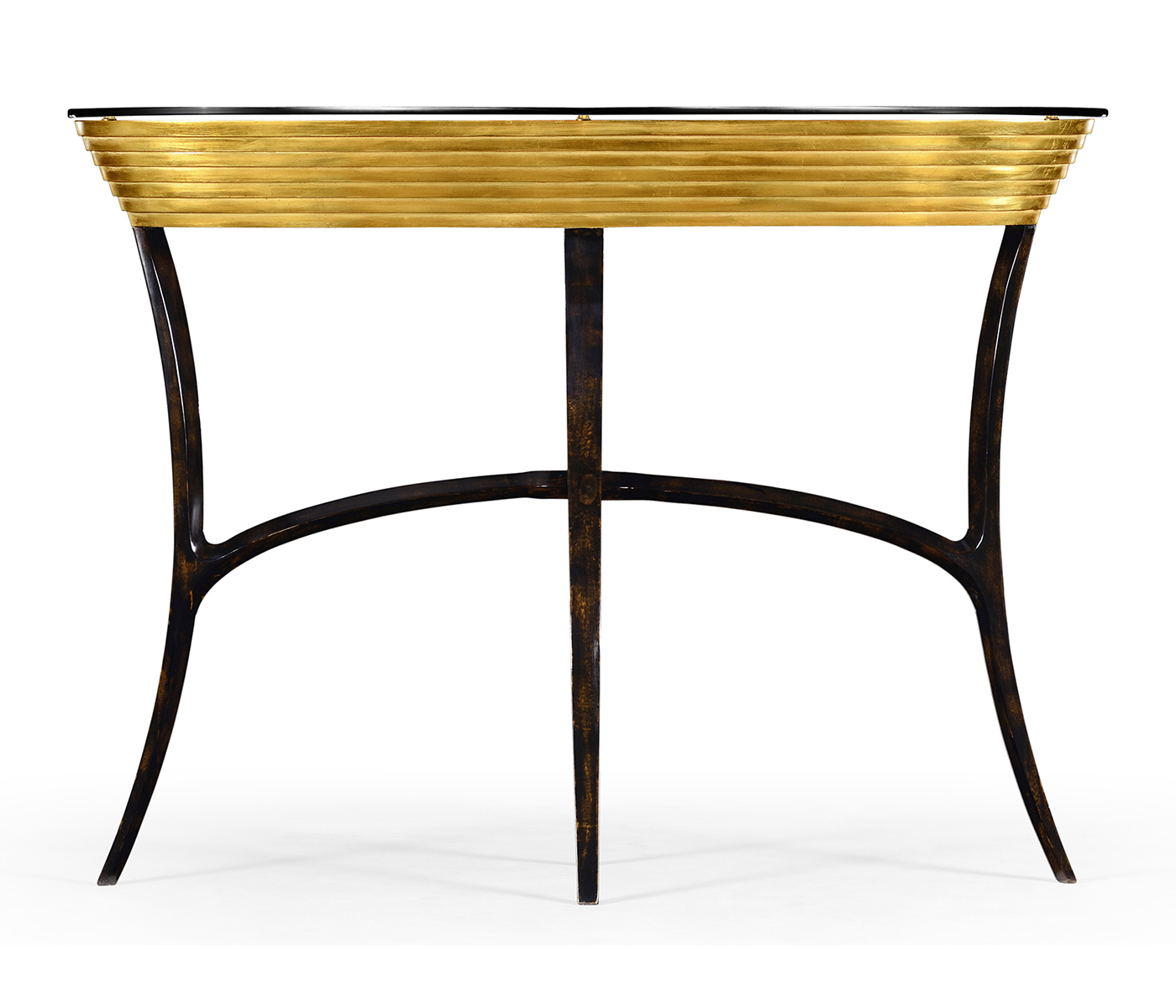 Stepped Gilded Oval Console