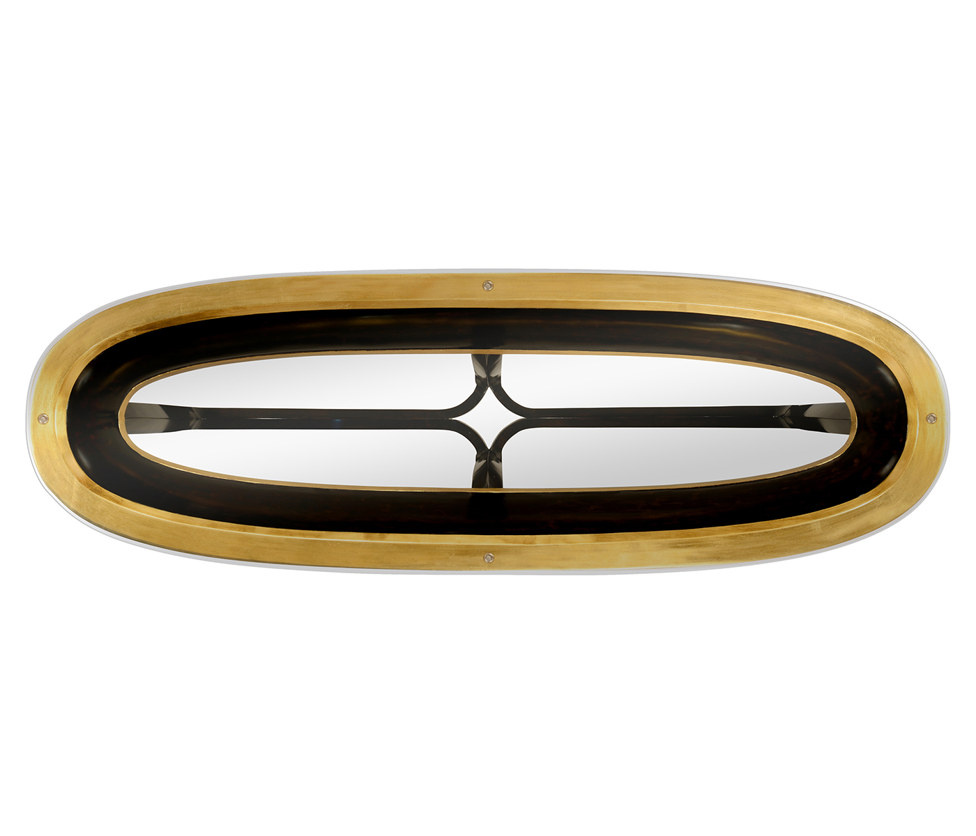 Stepped Gilded Oval Console