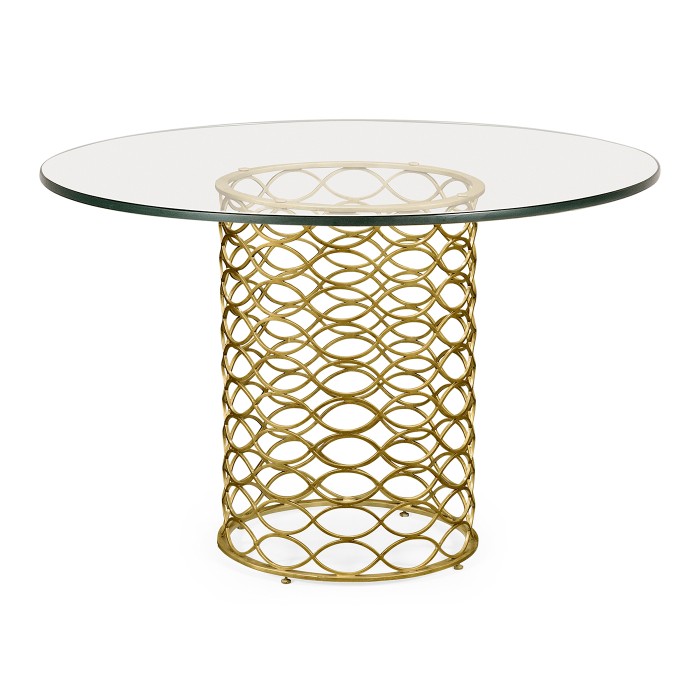 Interlaced Gilded & Glass Dining Table 48