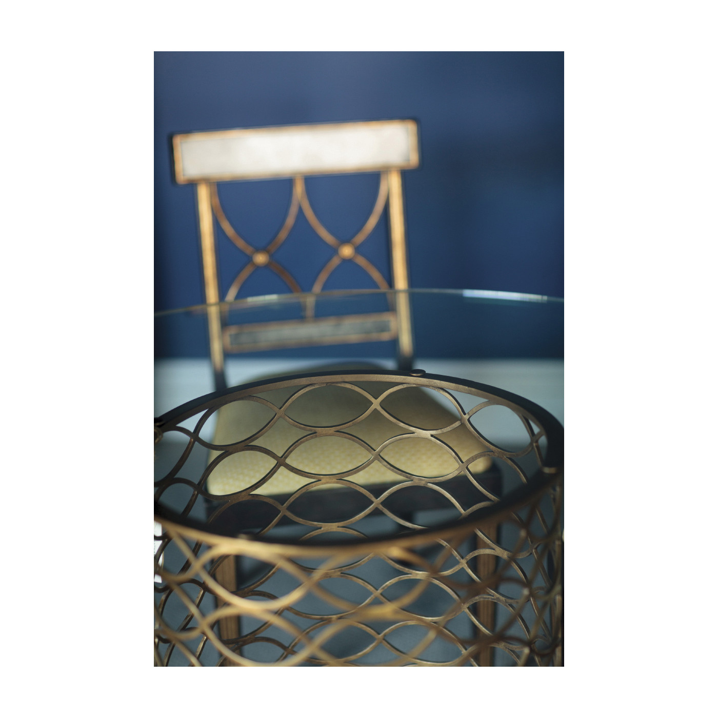 Interlaced Gilded & Glass Dining Table 48