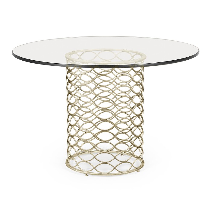Interlaced Silver & Glass Dining Table 48