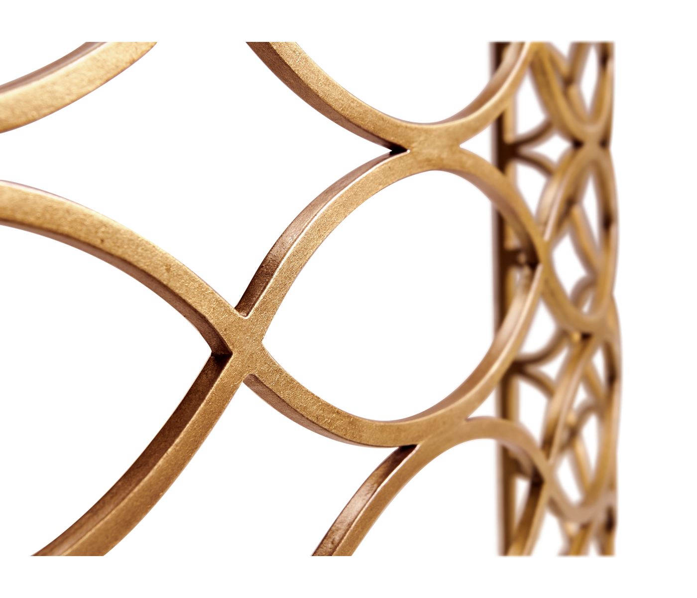 Interlaced Gilded & Glass Demilune Console