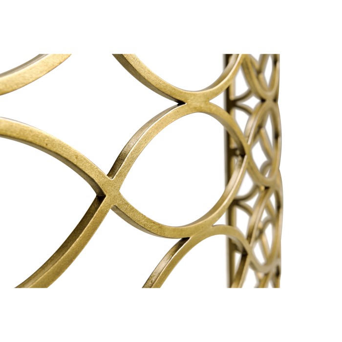 Interlaced Gilded & Glass Demilune Console
