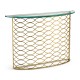 Interlaced Gilded & Glass Demilune Console
