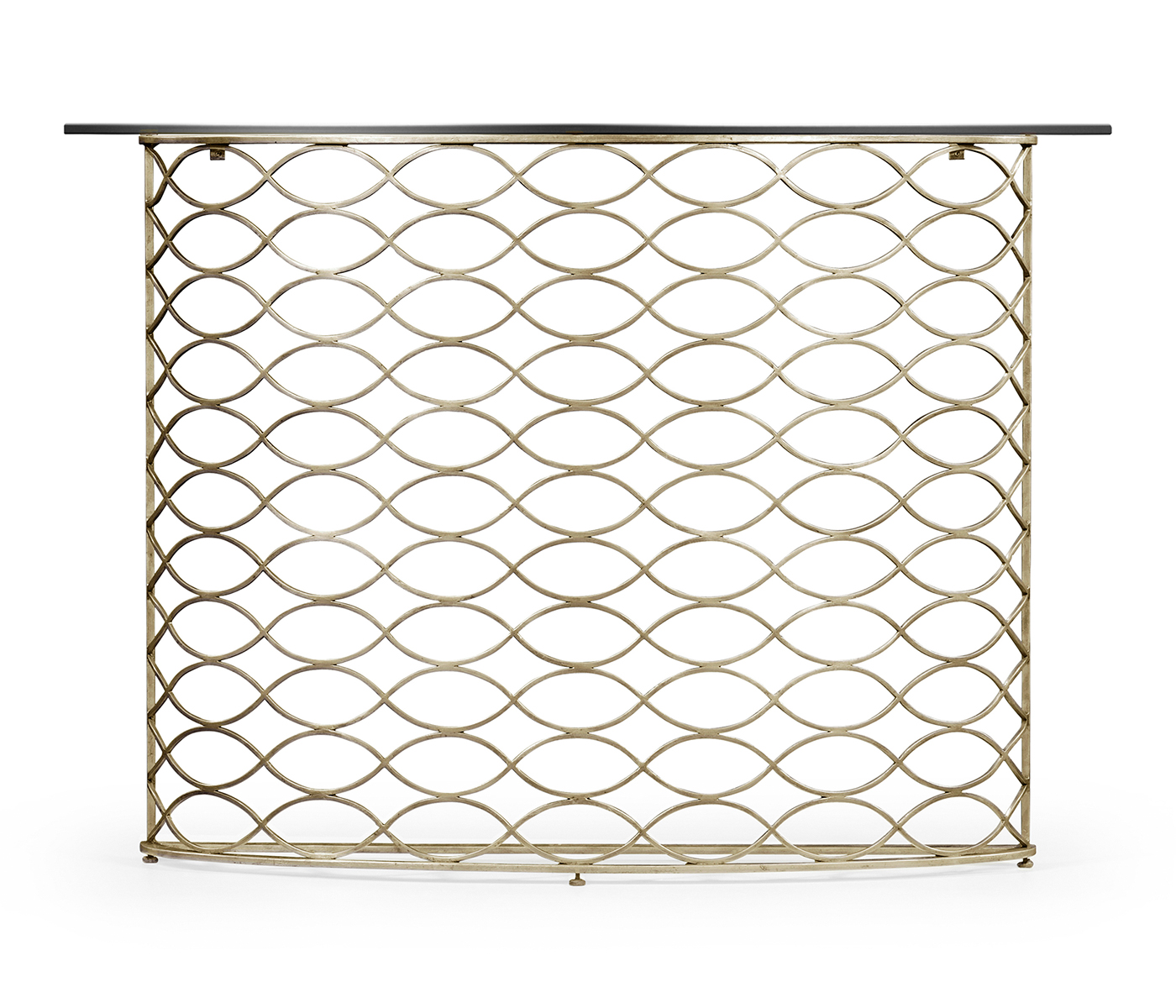 Interlaced Silver & Glass Demilune Console