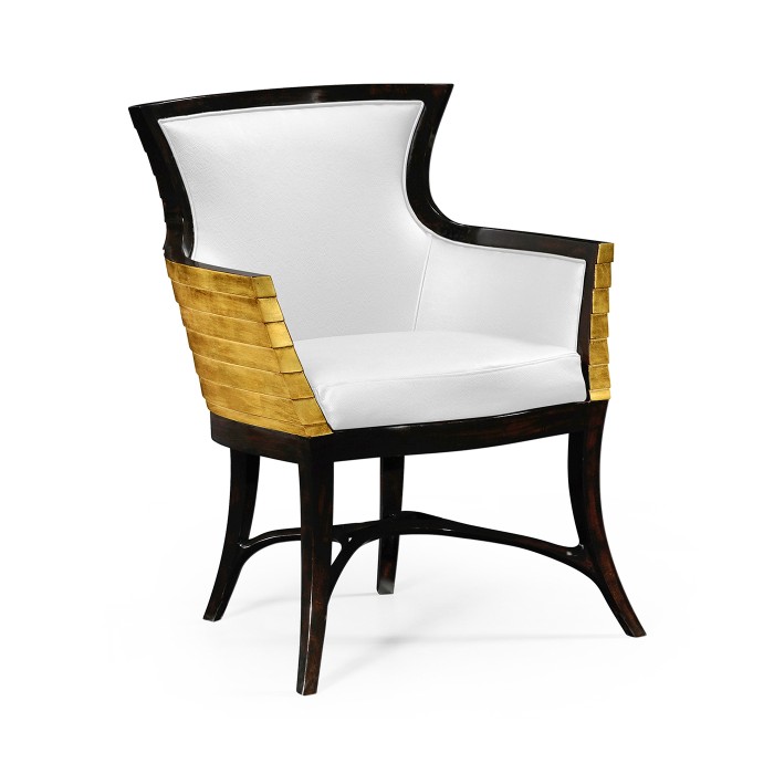 Stepped Gilded Tub Easy Chair