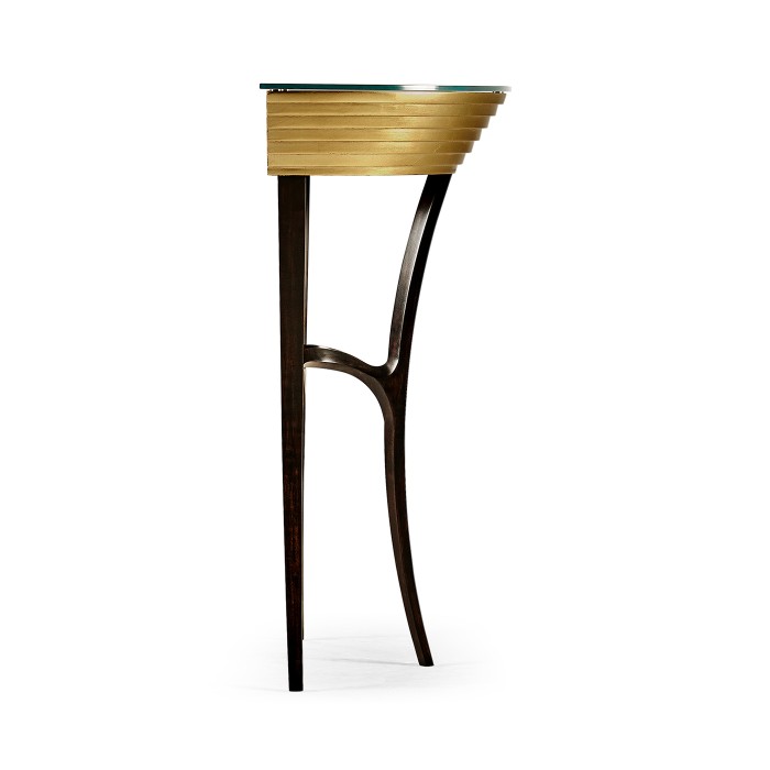 Stepped Gilded Demilune Console