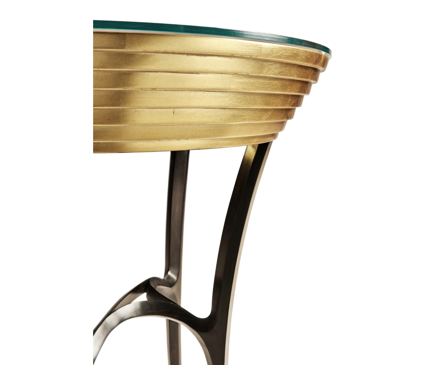 Stepped Gilded Demilune Console