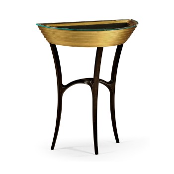 Stepped Gilded Demilune Console