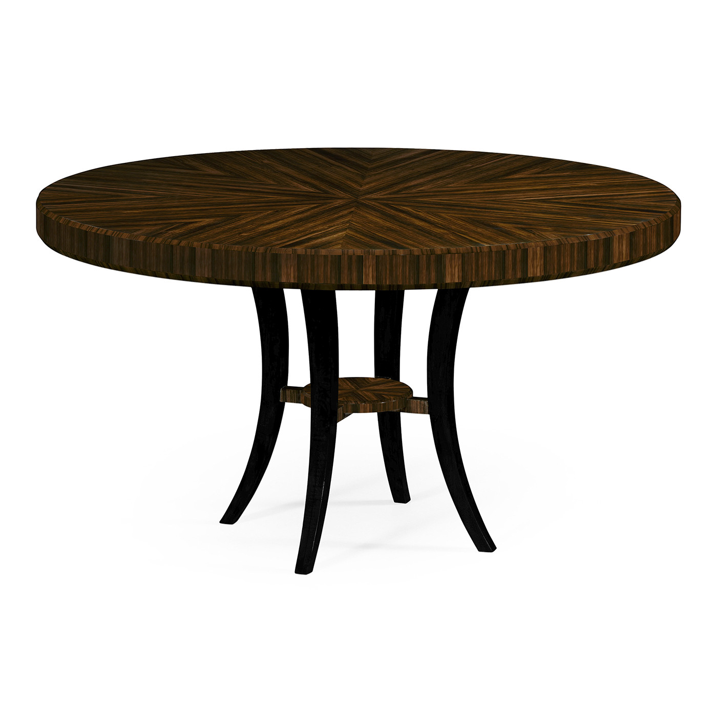 Round Art Deco Macassar Ebony High Lustre Dining Table 54