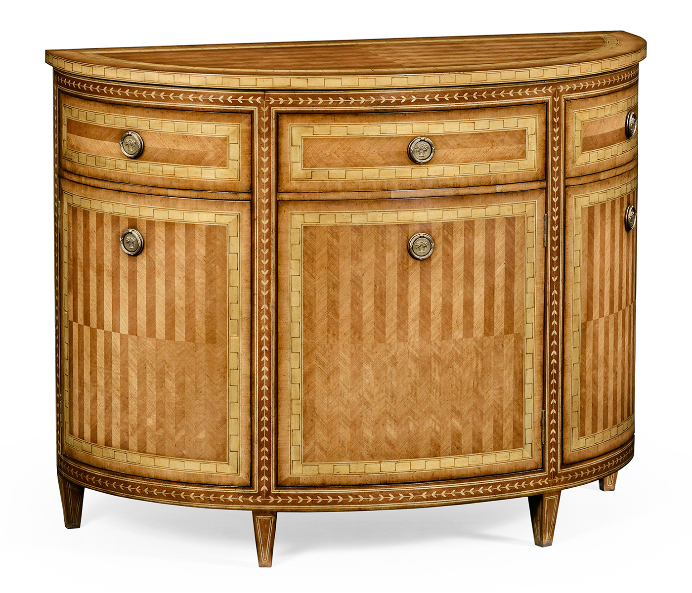 Satinwood demilune cabinet