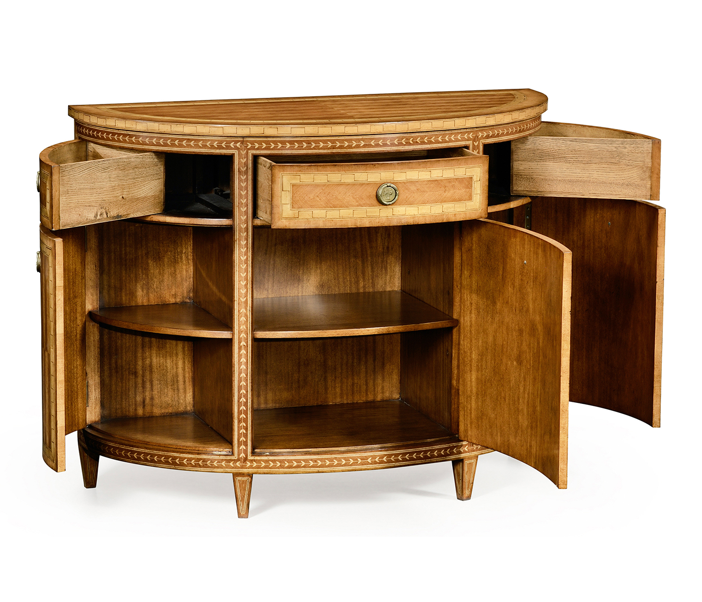 Satinwood demilune cabinet