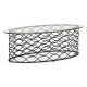Interlaced bronze & glass oval coffee table