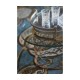Interlaced bronze & glass oval coffee table