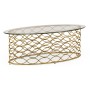 Interlaced gilded & glass oval coffee table