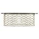 Interlaced silver & glass oval coffee table
