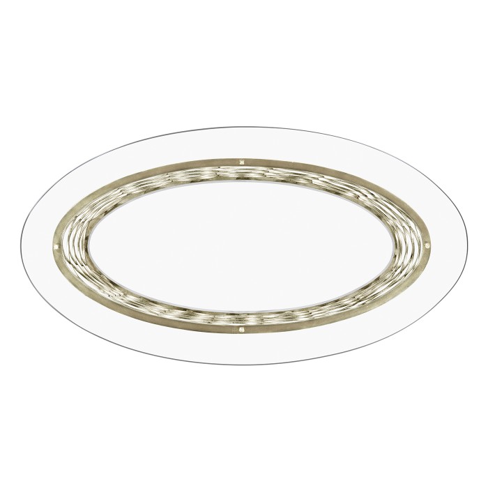 Interlaced silver & glass oval coffee table