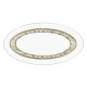 Interlaced silver & glass oval coffee table