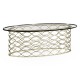 Interlaced silver & glass oval coffee table