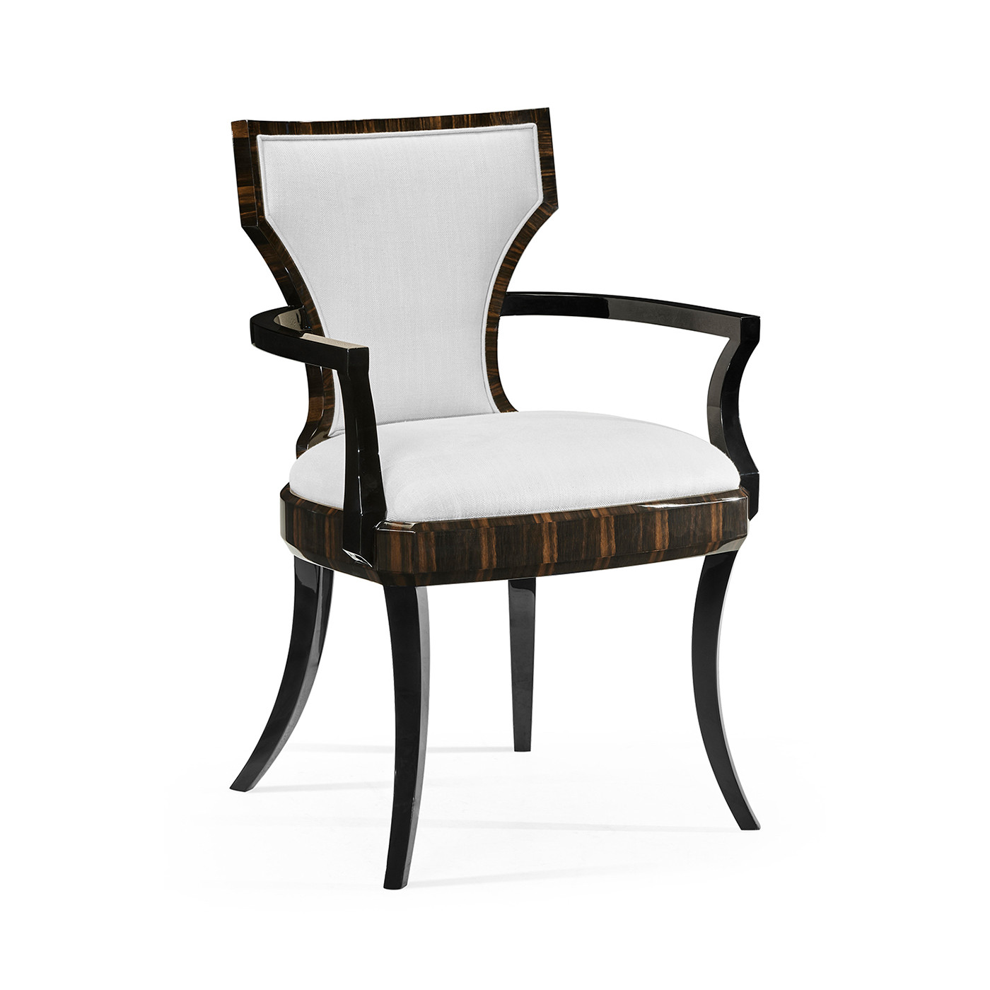 Full Back Art Deco Macassar Ebony Dining Arm Chair