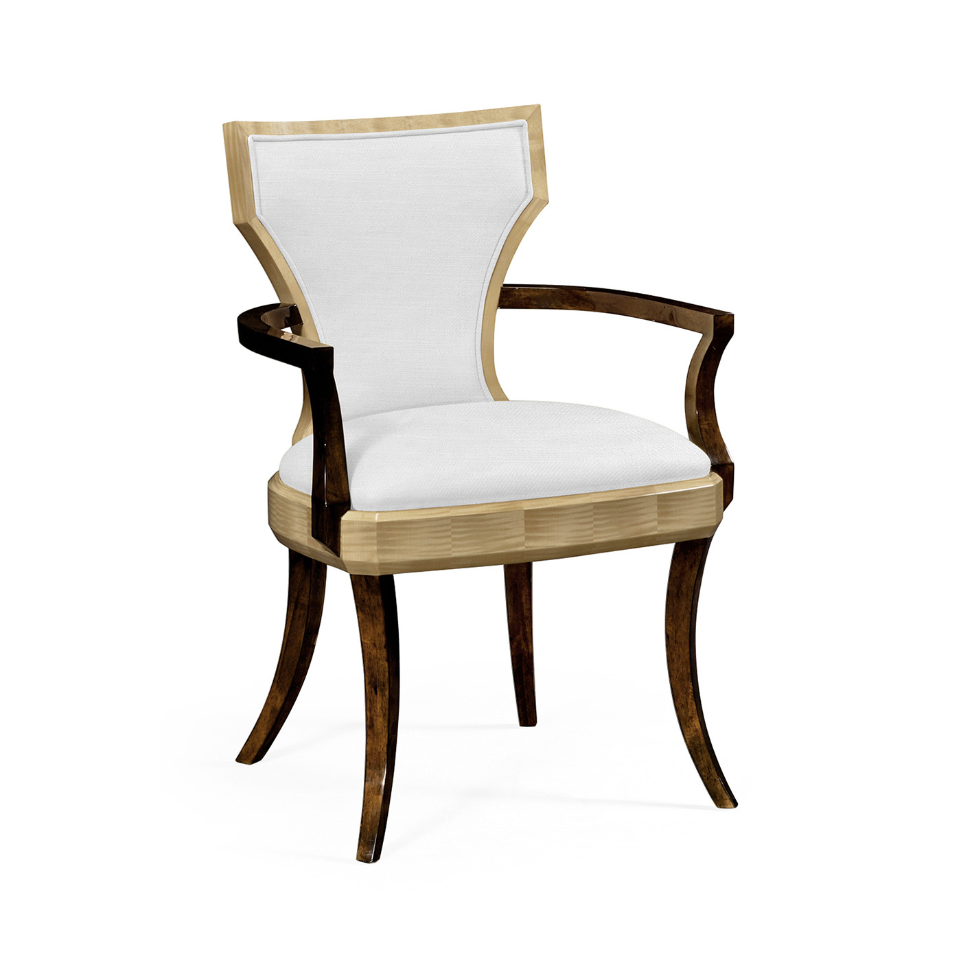 Full Back Art Deco Champagne Dining Arm Chair