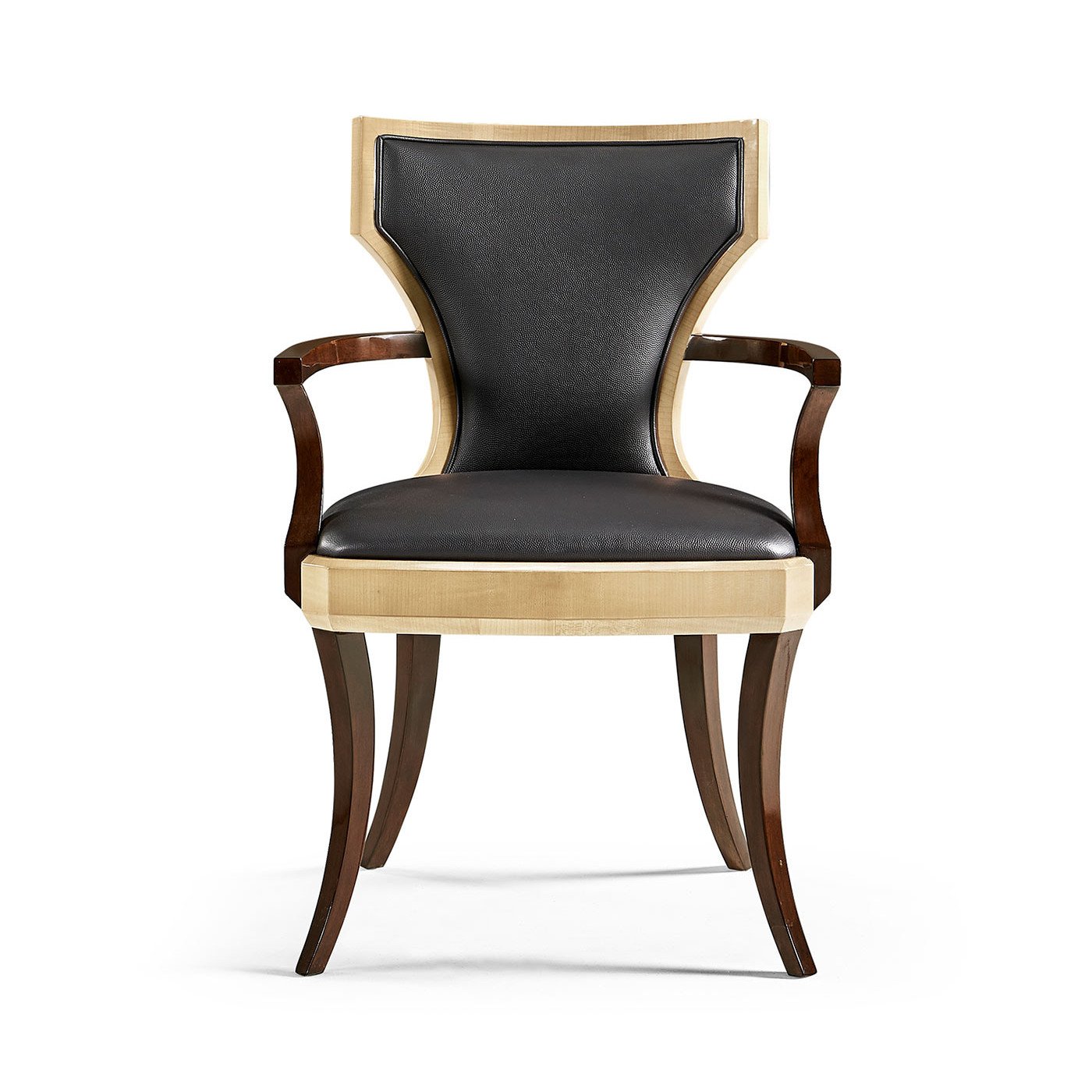 Full Back Art Deco Champagne Dining Arm Chair