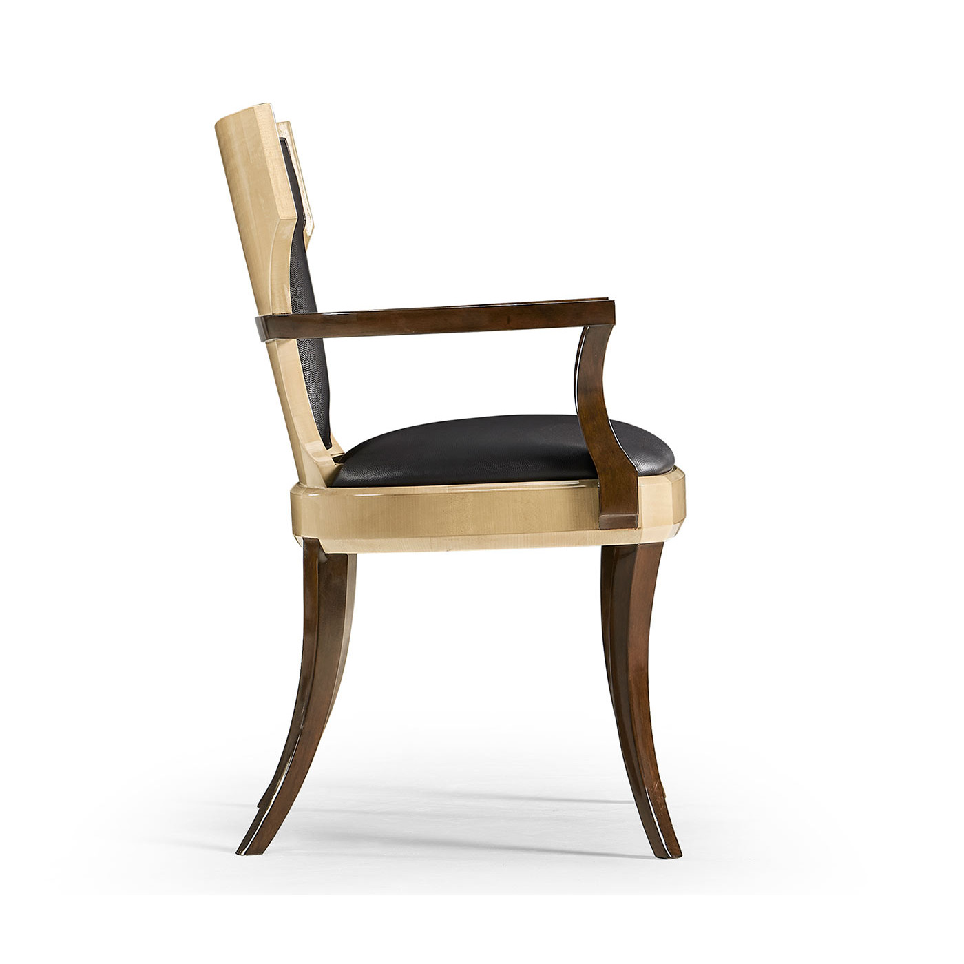 Full Back Art Deco Champagne Dining Arm Chair