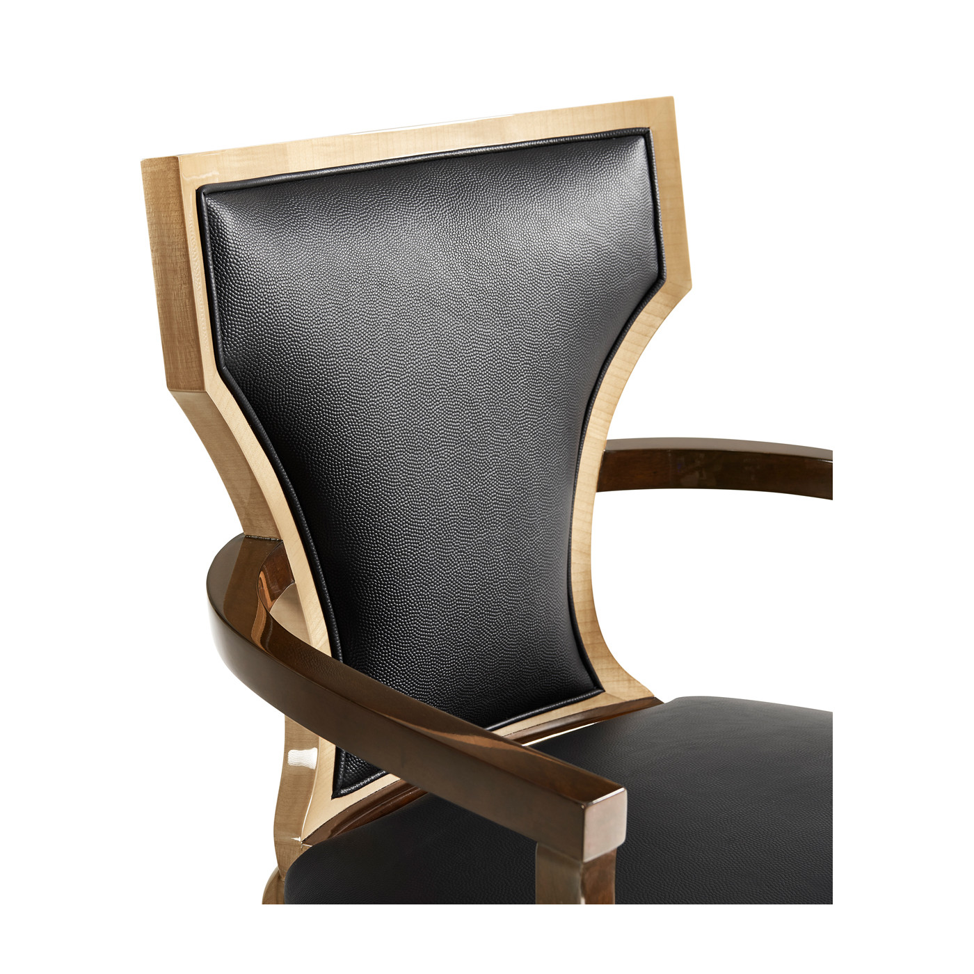 Full Back Art Deco Champagne Dining Arm Chair