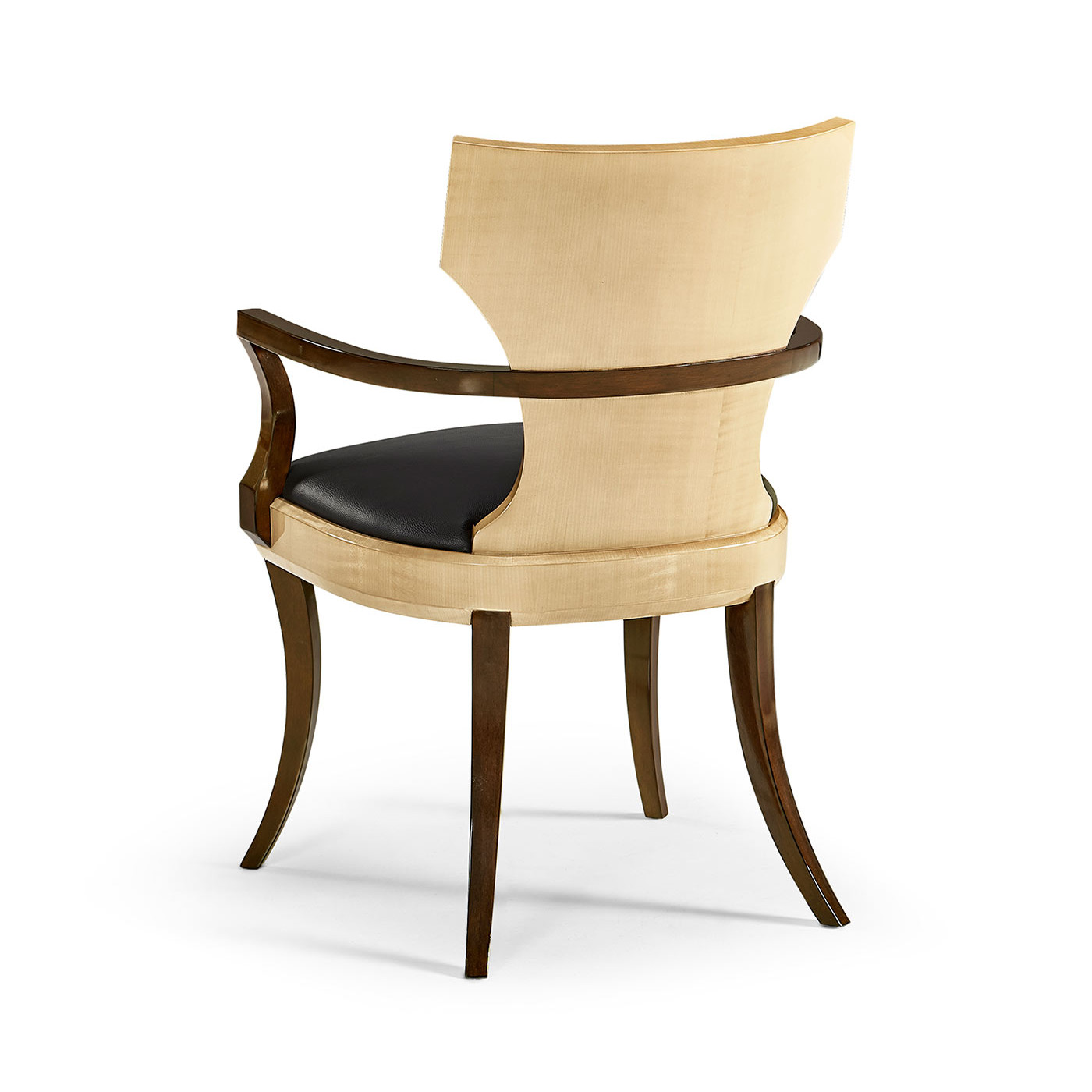 Full Back Art Deco Champagne Dining Arm Chair