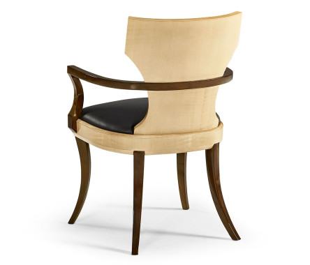 Full Back Art Deco Champagne Dining Arm Chair