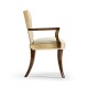 Full Back Art Deco Champagne Dining Arm Chair