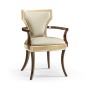 Full Back Art Deco Champagne Dining Arm Chair