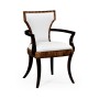 Full Back Art Deco High Lustre Santos Dining Arm Chair