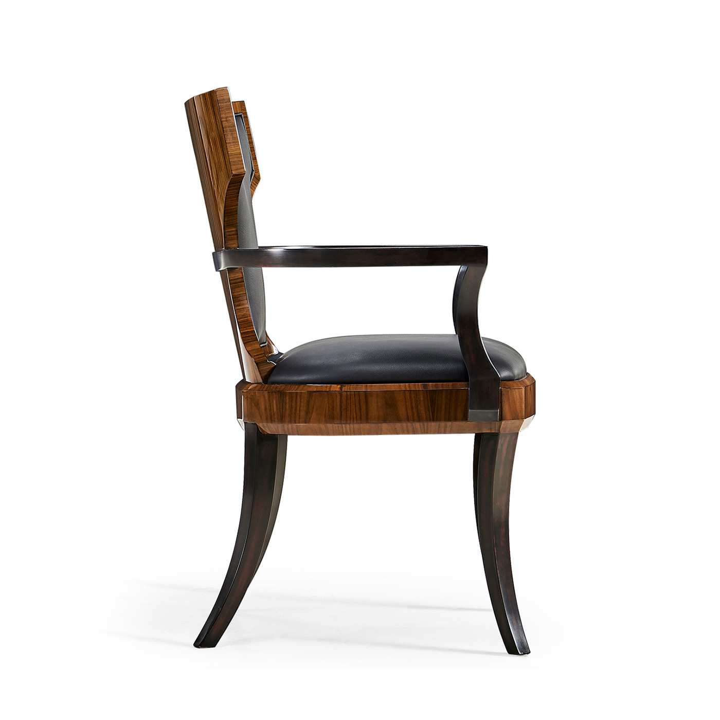 Full Back Art Deco High Lustre Santos Dining Arm Chair